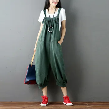 jumpsuits for women 2020 Women Vintage Casual Loose green Jumpsuit Ladies Retro Plus Size Overalls Rompers salopette femme 
jumpsuits for women 2020 Women Vintage Casual Loose green Jumpsuit Ladies Retro Plus Size Overalls Rompers salopette femme