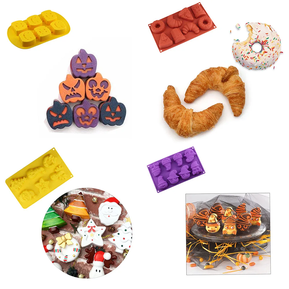Halloween Christmas Silicone Mold For Cake Pastry,Bakery DIY Non Stick Cake Decoration Mould Chocolate Candy Dessert Baking Tool
Halloween Christmas Silicone Mold For Cake Pastry,Bakery DIY Non Stick Cake Decoration Mould Chocolate Candy Dessert Baking Tool