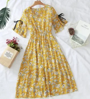 Slim High Waist Colorful Print Short Sleeve Chiffon Pleated Length Dress Summer Spring New 2019 Women Elegant Style
Slim High Waist Colorful Print Short Sleeve Chiffon Pleated Length Dress Summer Spring New 2019 Women Elegant Style