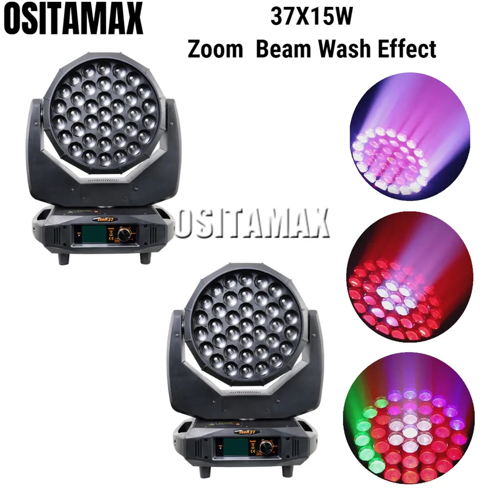 2 шт. светильник с движущейся головкой для сцены 37x15 Вт Osram эффектом стирки ing RGBW 4в1