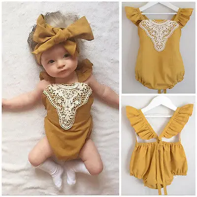Cute Baby Girls Romper Lace+Headband Summer Romper Jumpsuit Backless Sunsuit Outfits Clothes 4Colors Pink&Blue&Purple
Cute Baby Girls Romper Lace+Headband Summer Romper Jumpsuit Backless Sunsuit Outfits Clothes 4Colors Pink&Blue&Purple