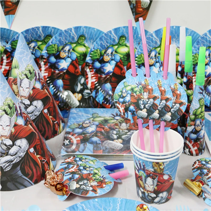 145pcs/lot The Avengers Kids Party Favors Birthday Disposable Tableware Sets Children Birthday Party Kids Party Supplies
145pcs/lot The Avengers Kids Party Favors Birthday Disposable Tableware Sets Children Birthday Party Kids Party Supplies