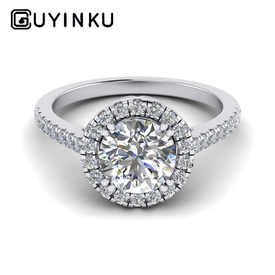GUYINKU 18K 750 White Gold 1ct 6.5mm EF Color Moissanite Halo Engagement Ring for Women Wedding Gift
GUYINKU 18K 750 White Gold 1ct 6.5mm EF Color Moissanite Halo Engagement Ring for Women Wedding Gift