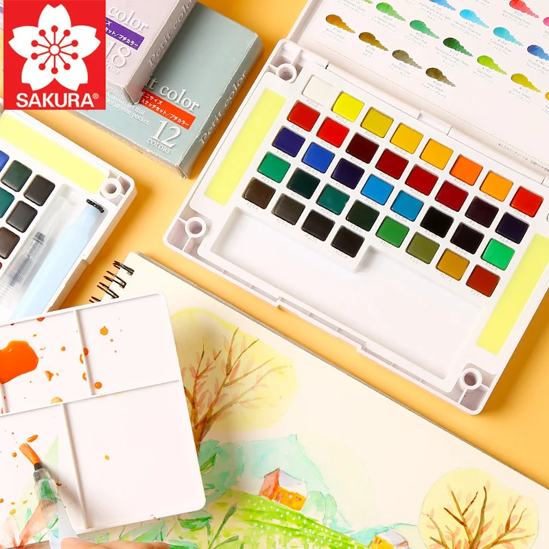 Sakura 18/24/30 colours watercolour Paint Box, Solid Petit Watercolor Painting Outdoor, Portable Sketch Color Art Tools,Supplies
Sakura 18/24/30 colours watercolour Paint Box, Solid Petit Watercolor Painting Outdoor, Portable Sketch Color Art Tools,Supplies