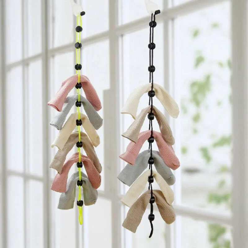 Socks Storage Organizer Adjustable Non-slip Hanging Rope Hook Clip Multi-function Clean Aid Tool Socks Drying Hanger Clothesline
Socks Storage Organizer Adjustable Non-slip Hanging Rope Hook Clip Multi-function Clean Aid Tool Socks Drying Hanger Clothesline