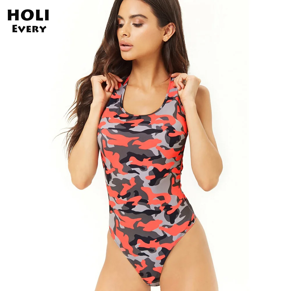 

Camouflage High Waisted One piece Swimsuit Women Monokini 2019 Female Thong Swimwear Swim Ba Stroj Costume Bathing Suit Fused 54