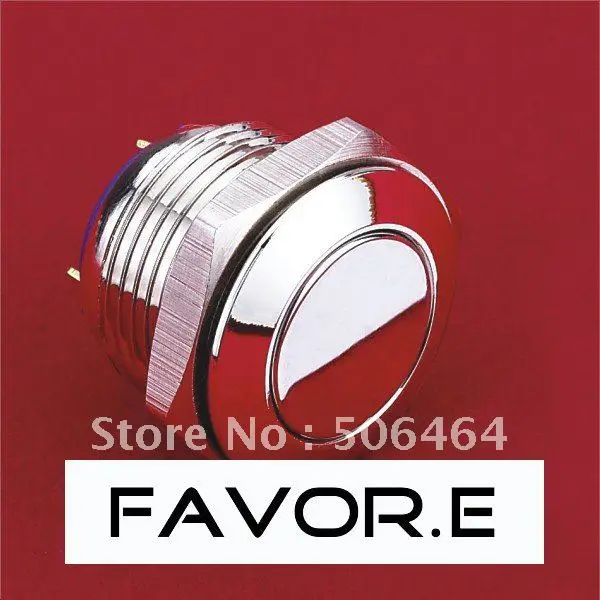 16mm IP65 car horn Momentary Push Button Switch Flat round PIN terminal