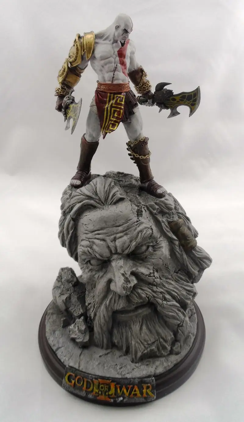 

New God Of War 3 Kratos on Zeus Head Resin FIGURE Statue Fans Collection 26cm RETAIL BOX WU784