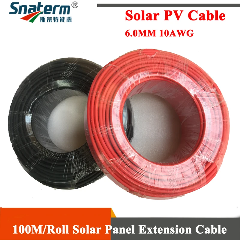 100 Meters/Roll 6.0mm2 solar cable solar PV Panels Connection Solar Power Cable Connector 10AWG for MC4/MC3 connector Red Black
100 Meters/Roll 6.0mm2 solar cable solar PV Panels Connection Solar Power Cable Connector 10AWG for MC4/MC3 connector Red Black