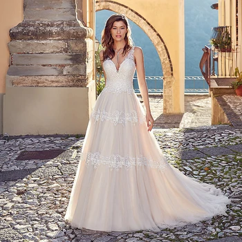 LORIE A Line Wedding Dress Sexy V Neck Tulle Backless Princess Bride Dress Long Wedding Gown Boho Wedding Gowns
LORIE A Line Wedding Dress Sexy V Neck Tulle Backless Princess Bride Dress Long Wedding Gown Boho Wedding Gowns