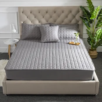 Thicken Bed sheet 100% cotton quilted Sheet Bedding Linens With Elastic Band Dust Proof Mattress Protector For Bed Anti-mite
Thicken Bed sheet 100% cotton quilted Sheet Bedding Linens With Elastic Band Dust Proof Mattress Protector For Bed Anti-mite
