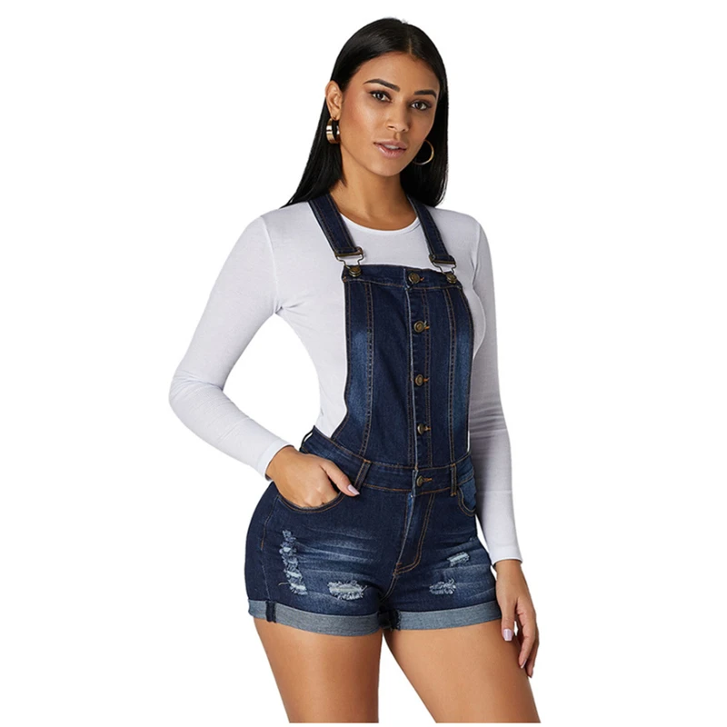 Spring Summer Ripped Denim Overalls Romper for Women Elegant Ladies Distressed Jumpsuit Short Plus Size
Spring Summer Ripped Denim Overalls Romper for Women Elegant Ladies Distressed Jumpsuit Short Plus Size