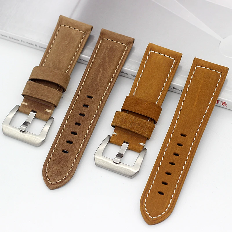 24MM Vintage Genuine Crazy Horse Leather Watch Strap Bands For PAM441 PAM111 PAM438 Watchbands Men's Cow Leather Watch Bracelet
24MM Vintage Genuine Crazy Horse Leather Watch Strap Bands For PAM441 PAM111 PAM438 Watchbands Men's Cow Leather Watch Bracelet
