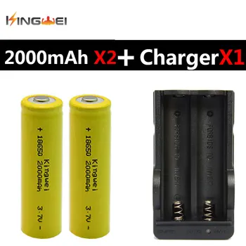 100% Original KingWei 18650 2000mah Battery With 3.7v Rechargeable Li-ion Battery Charger for LED Flahslight Torch
100% Original KingWei 18650 2000mah Battery With 3.7v Rechargeable Li-ion Battery Charger for LED Flahslight Torch