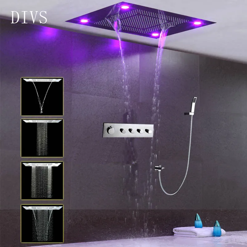 Modern LED Shower Set Thermostatic Faucet Tap multi-function Large Flow Reccessed Ceiling Shower Head Concealed Shower chuveiro
Modern LED Shower Set Thermostatic Faucet Tap multi-function Large Flow Reccessed Ceiling Shower Head Concealed Shower chuveiro