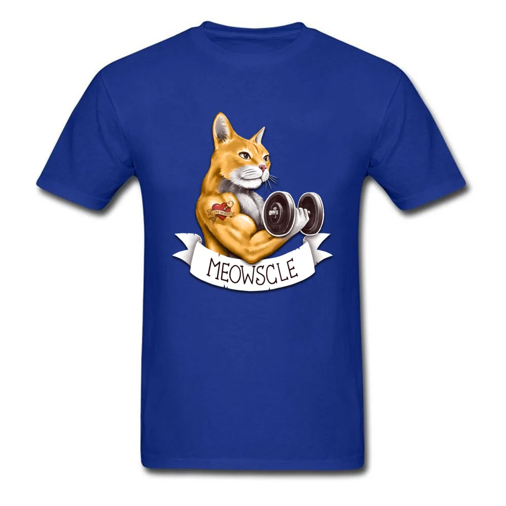 Meowscle Casual Labor Day All Cotton Round Collar Man Tops Shirts Casual Tops Tees Company Short Sleeve T Shirt Meowscle blue