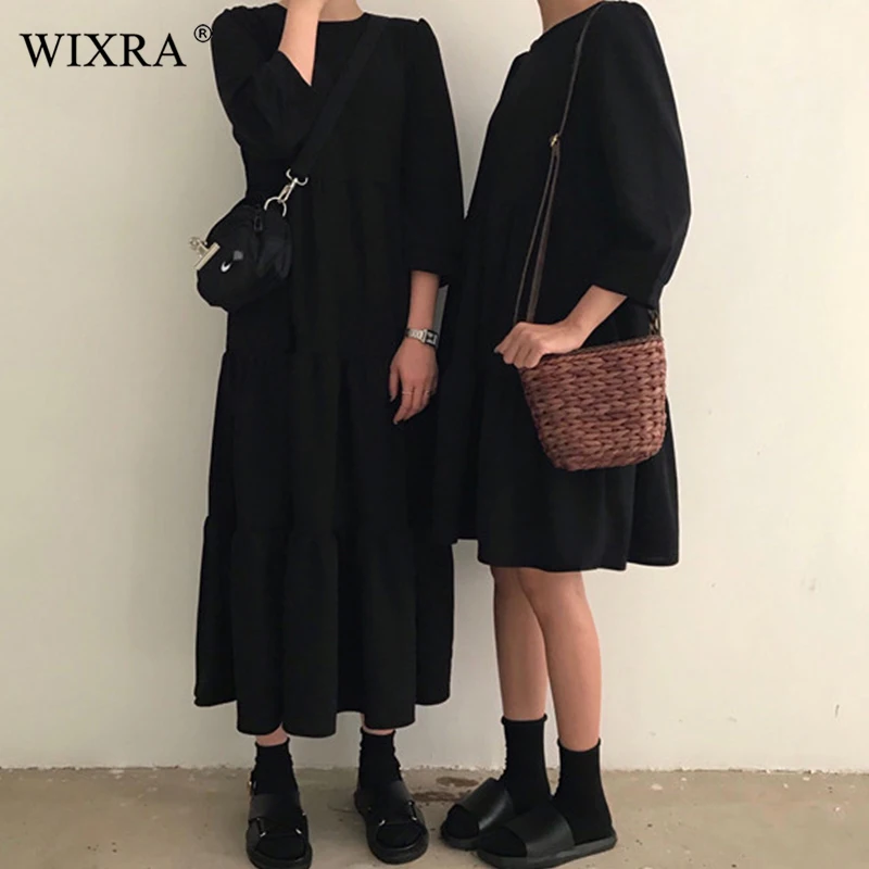 Wixra 2019 Summer Three Quarter Black Dress Women's Long Dress Spring Summer Loose Dresses For Female
Wixra 2019 Summer Three Quarter Black Dress Women's Long Dress Spring Summer Loose Dresses For Female