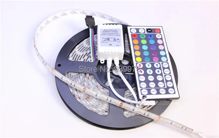 Best price ! 5m 300LED 5050 SMD 12V waterproof Flexible light 60LEDs/M LED strip white/warm white/blue/green/red/yellow+44key | Лампы и