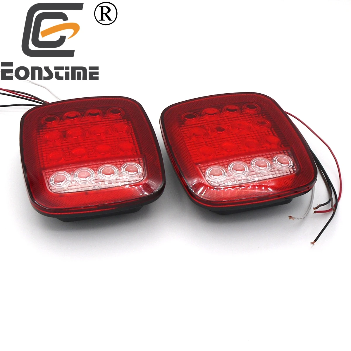 Eonstime 2 шт 12V 16 светодиодный красный/белый Прицеп Лодка стоп Поверните задний свет