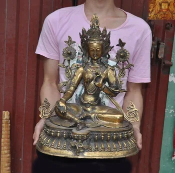 wedding decoration Tibet Buddhism bronze Gilt Inlay turquoise gem green Tara Kwan-yin Buddha statue New Year
wedding decoration Tibet Buddhism bronze Gilt Inlay turquoise gem green Tara Kwan-yin Buddha statue New Year