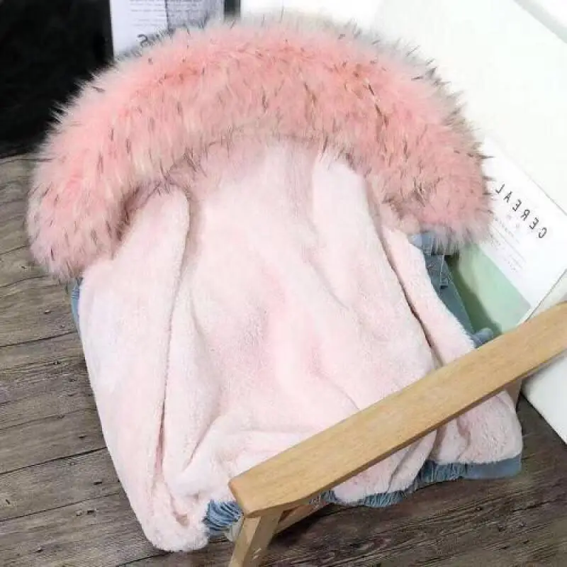 Winter Women Pink Warm Coats Long Sleeve Faux Fur Collrt Hooded Wool Liner Thick Denim Parka 2019 New Fashion Ladies Casual Coat
Winter Women Pink Warm Coats Long Sleeve Faux Fur Collrt Hooded Wool Liner Thick Denim Parka 2019 New Fashion Ladies Casual Coat