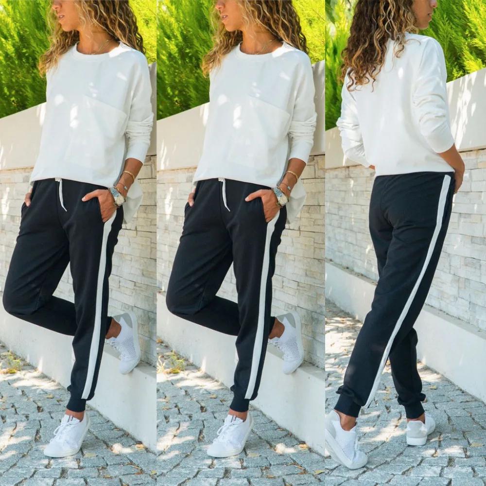 2019 TOP Womens Joggers Trousers Striped Tracksuit Bottoms Jogging Gym Pants Lounge Wear 2.25
2019 TOP Womens Joggers Trousers Striped Tracksuit Bottoms Jogging Gym Pants Lounge Wear 2.25