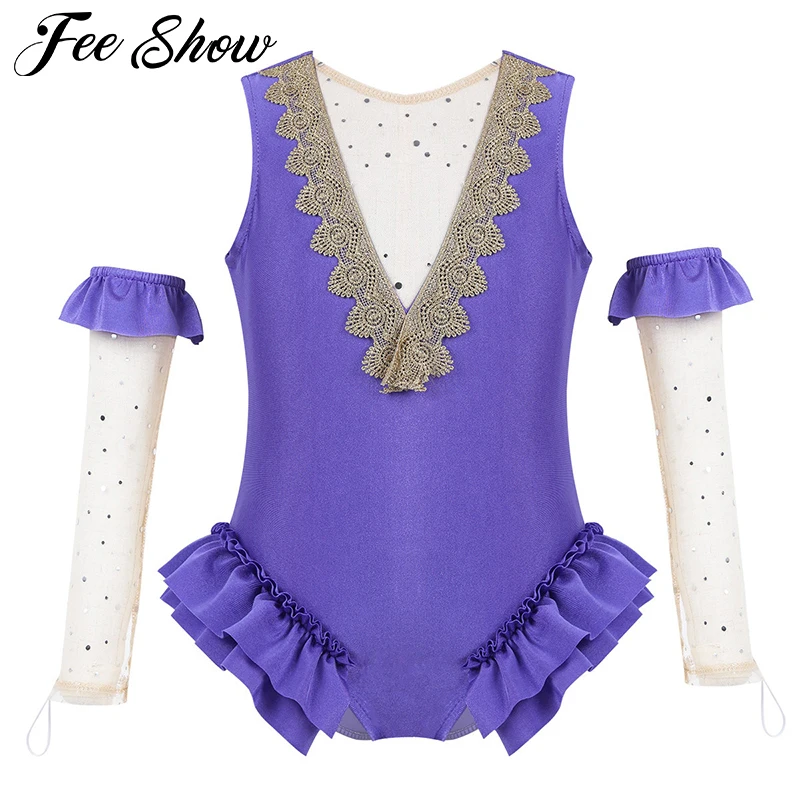 Kids Girls Fairy Party Dance Outfits Mesh Splice V-Shape Back Leotard with Arm Sleeves Set for Girl Stage Dance Costumes
Kids Girls Fairy Party Dance Outfits Mesh Splice V-Shape Back Leotard with Arm Sleeves Set for Girl Stage Dance Costumes