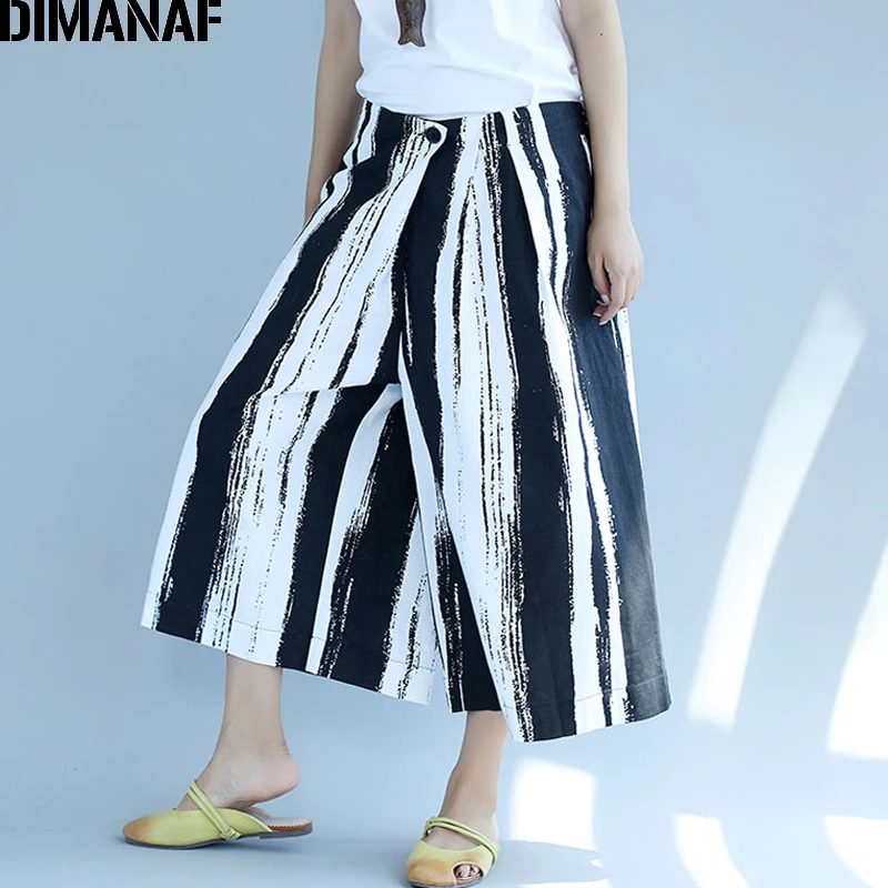 DIMANAF Plus Size Women Long Pants Summer Cotton Linen Loose Big Size Female Pants Print Striped Elastic Waist Pantalones 2019
DIMANAF Plus Size Women Long Pants Summer Cotton Linen Loose Big Size Female Pants Print Striped Elastic Waist Pantalones 2019