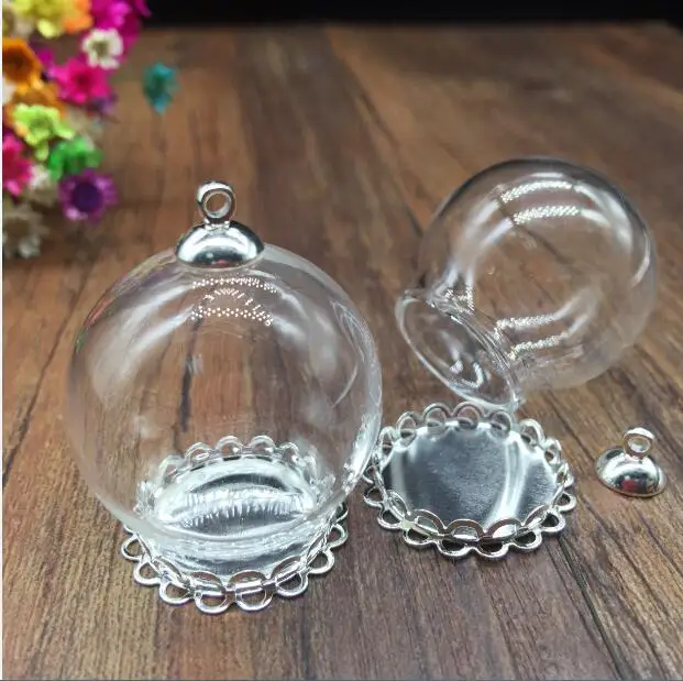 20sets/lot 30*20mm Glass globe silver plated double lace setting base 8mm cap glass vial pendant DIY glass necklace pendant dome
20sets/lot 30*20mm Glass globe silver plated double lace setting base 8mm cap glass vial pendant DIY glass necklace pendant dome
