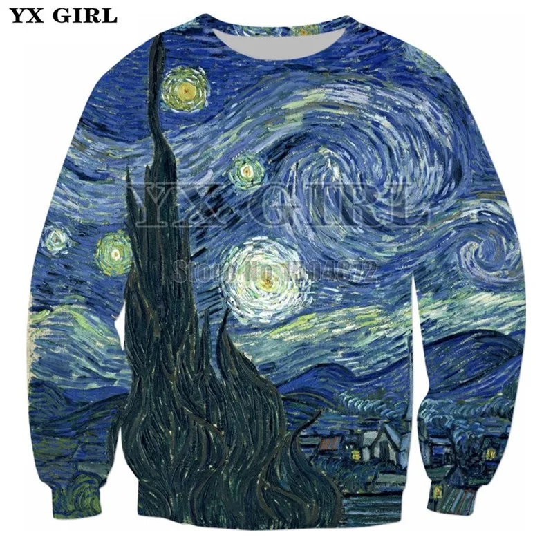 YX Girl Plus size 7XL Polyester Clothes Men Casual Sweatshirt Van Gogh Oil Painting Starry Night 3D Printed Pullover Sportswear
YX Girl Plus size 7XL Polyester Clothes Men Casual Sweatshirt Van Gogh Oil Painting Starry Night 3D Printed Pullover Sportswear
