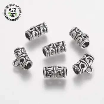 100pcs Tibetan Style Hanger Links Antique Silver Color Tube Bail Beads for Jewelry Making DIY, 11.5x9x6mm, Hole: 2mm
100pcs Tibetan Style Hanger Links Antique Silver Color Tube Bail Beads for Jewelry Making DIY, 11.5x9x6mm, Hole: 2mm