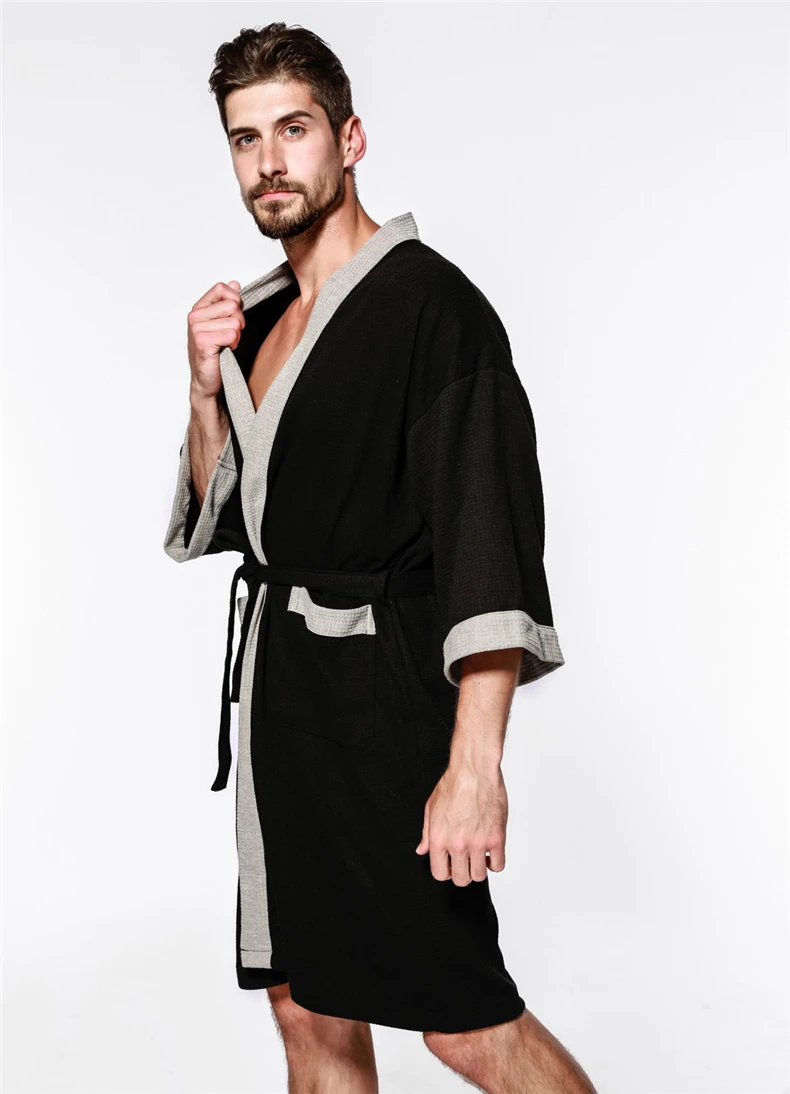 WholesaleCOSWE New Cotton Men Robe For Mens Winter Robes Long Male
