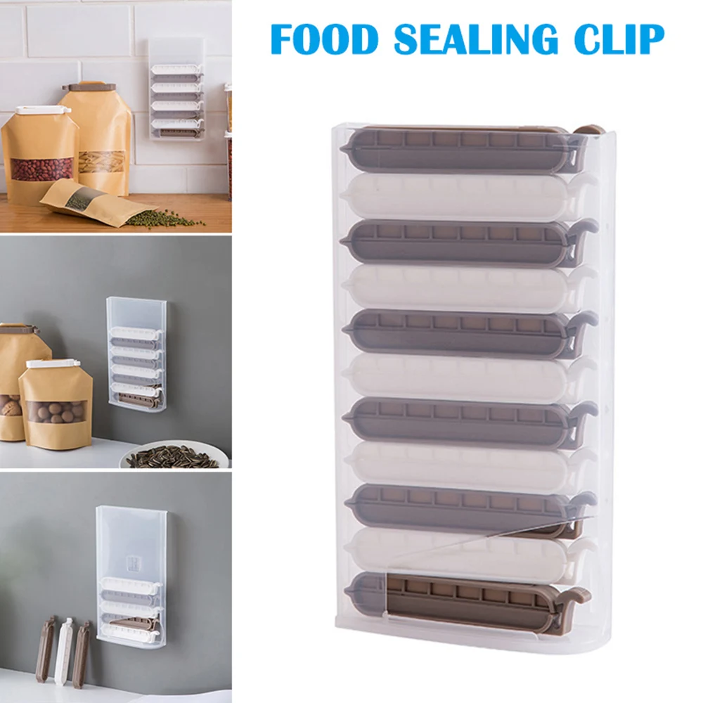 10pcs/set Wall-mounted Food Sealing Clips Food Snack Bags Preservation Clips Kitchen Tool bag sealer
10pcs/set Wall-mounted Food Sealing Clips Food Snack Bags Preservation Clips Kitchen Tool bag sealer