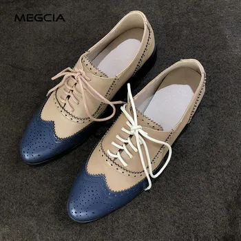 MEGCIA 2019 Autumn Oxford Shoes For Women Genuine Leather Casual Shoes Lace Up Mixed Color Ladies Brogue Shoes Fashion New MC917
MEGCIA 2019 Autumn Oxford Shoes For Women Genuine Leather Casual Shoes Lace Up Mixed Color Ladies Brogue Shoes Fashion New MC917