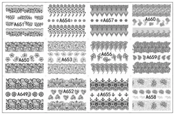12 PACK/ LOT WATER DECAL NAIL ART NAIL STICKER SLIDER TATTOO FULL COVER BLACK MESH GRID LACE FLOWER A649-660
12 PACK/ LOT WATER DECAL NAIL ART NAIL STICKER SLIDER TATTOO FULL COVER BLACK MESH GRID LACE FLOWER A649-660