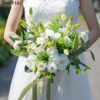 JaneVini Elegant Bridal White Rose Bouquet for Bridesmaid Flowers Brides Wedding Bouquets Artificial Silk Flowers Fleur Mariage
JaneVini Elegant Bridal White Rose Bouquet for Bridesmaid Flowers Brides Wedding Bouquets Artificial Silk Flowers Fleur Mariage