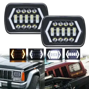 5X7inch LED Headlight, Arrow DRL Amber Turn Singal 6X7 7X6 Square LED Reflector Replacement for Jeep Wrangler YJ Cherokee XJ
5X7inch LED Headlight, Arrow DRL Amber Turn Singal 6X7 7X6 Square LED Reflector Replacement for Jeep Wrangler YJ Cherokee XJ