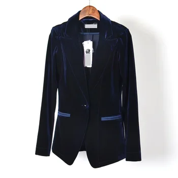 high quali Spring and Autumn new Slim gold velvet small suit jacket female leisure blazer/ velvet metal button long suit blazer
high quali Spring and Autumn new Slim gold velvet small suit jacket female leisure blazer/ velvet metal button long suit blazer