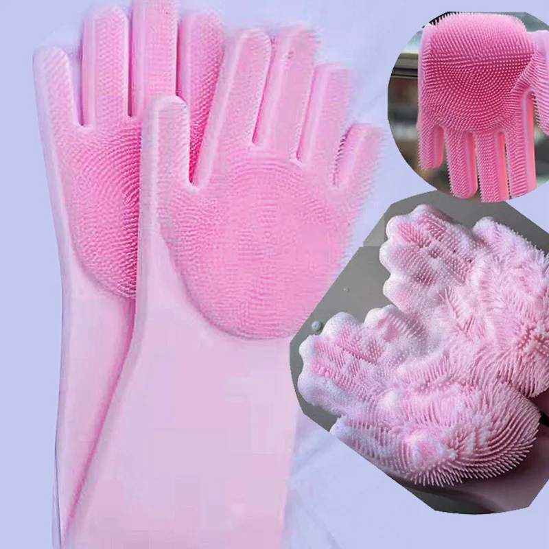 Kitchen Silicone Cleaning Gloves Magic Dishwashing Dishes Rubber Scrub Non-slip GlovesHousehold Wash Housekeeping Tools 1 Pair
Kitchen Silicone Cleaning Gloves Magic Dishwashing Dishes Rubber Scrub Non-slip GlovesHousehold Wash Housekeeping Tools 1 Pair
