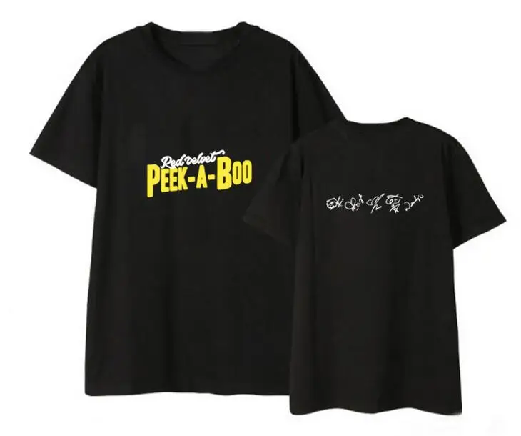 Kpop new arrival red velvet peek-a-boo same printing o neck short sleeve t shirt summer style unisex loose t-shirt top tees
Kpop new arrival red velvet peek-a-boo same printing o neck short sleeve t shirt summer style unisex loose t-shirt top tees