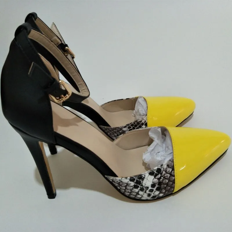Women’s Shoes Color Combination of Leather, 11 Cm