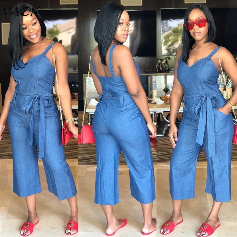 VAZN New Arrive Best Quality 2018 Casual Women Denim Jumpsuits Solid V-Neck Sleeveless Backless Belt Bodycon Romper D8125
VAZN New Arrive Best Quality 2018 Casual Women Denim Jumpsuits Solid V-Neck Sleeveless Backless Belt Bodycon Romper D8125