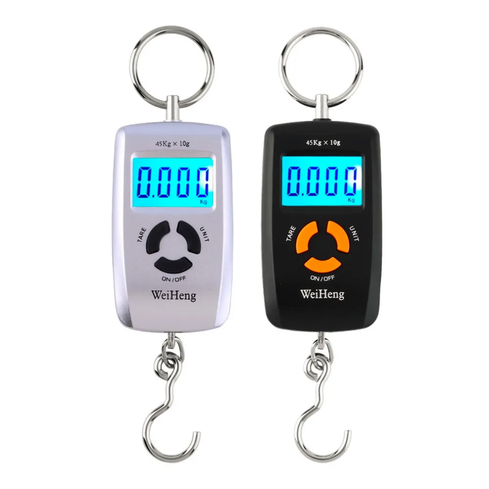 

Mini Portable Digital Electronic Scale 10-45kg 10g for Fishing Luggage Hooking Hanging Scale WH-A05L LCD Display