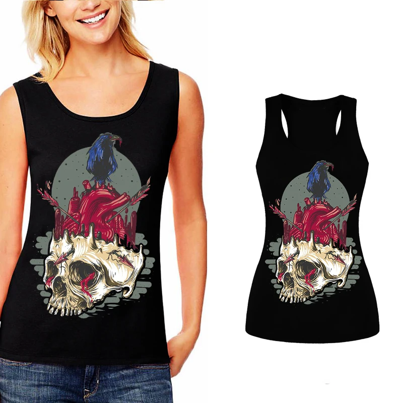 Showtly skull bald eagle arrow panic horror design printed vest top Harajuku sleeveless women's T-shirt
Showtly skull bald eagle arrow panic horror design printed vest top Harajuku sleeveless women's T-shirt