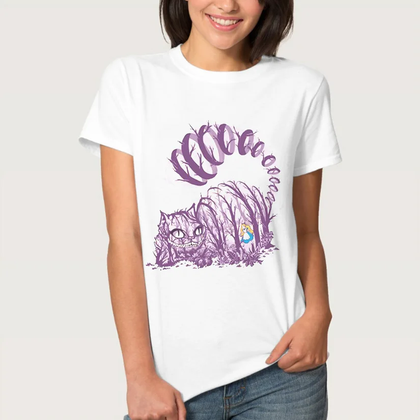 Cheshire Cat Print T Shirt Women Short Sleeve O Neck Loose White Tshirt 2019 Summer Women Tee Shirt Tops Camisetas Mujer
Cheshire Cat Print T Shirt Women Short Sleeve O Neck Loose White Tshirt 2019 Summer Women Tee Shirt Tops Camisetas Mujer