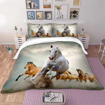 Horse Bedding Set Queen king single Size Animal horses running Duvet Cover Bedclothes 3pcs Home Textiles
Horse Bedding Set Queen king single Size Animal horses running Duvet Cover Bedclothes 3pcs Home Textiles