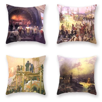 Oil Painting Series Cushion Cover Peach Skin Retro Vintage Sofa Decorative Pillowcase Home Living Room Artistic Accessories 4pcs
Oil Painting Series Cushion Cover Peach Skin Retro Vintage Sofa Decorative Pillowcase Home Living Room Artistic Accessories 4pcs