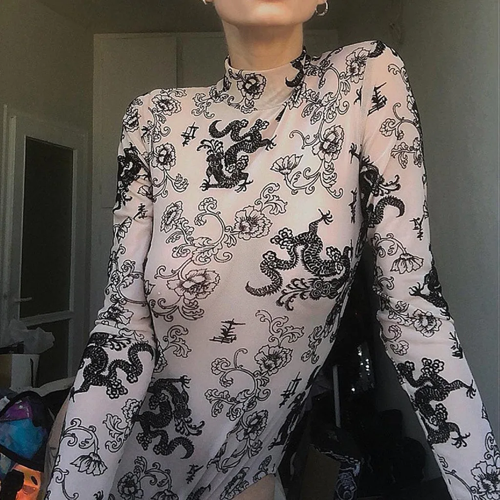 Ladies Jumpsuit Summer 2019 Fashion Women Sexy Peony Dragon Print Long Sleeve Perspective Bodysuit Jumpsuits L322
Ladies Jumpsuit Summer 2019 Fashion Women Sexy Peony Dragon Print Long Sleeve Perspective Bodysuit Jumpsuits L322