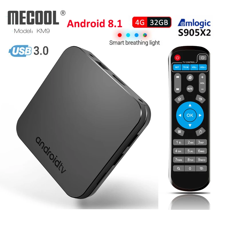 MECOOL KM9 Smart TV Box Android 9.0 Amlogic S905X2 4GB LPDDR4 32GB ROM Bluetooth 4.1 2.4G/5G WIFI Set Top Box 4K Media Player
MECOOL KM9 Smart TV Box Android 9.0 Amlogic S905X2 4GB LPDDR4 32GB ROM Bluetooth 4.1 2.4G/5G WIFI Set Top Box 4K Media Player