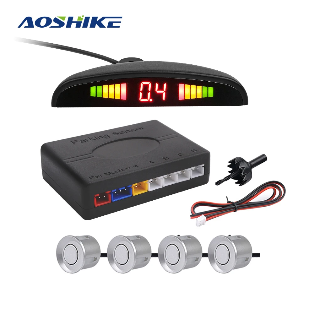 AOSHIKE New Auto Parktronic LED Parking Sensor with 4 Sensors Reverse Backup Car Parking Radar Car Monitor Detector System
AOSHIKE New Auto Parktronic LED Parking Sensor with 4 Sensors Reverse Backup Car Parking Radar Car Monitor Detector System